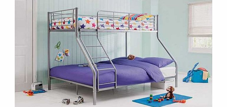 Unbranded Metal Triple Bunk Bed Frame - Silver