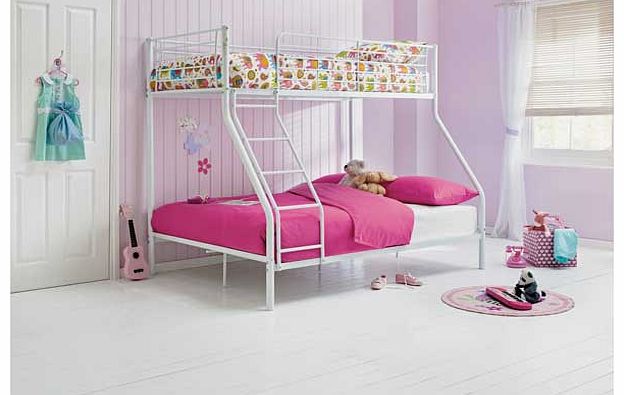 Unbranded Metal Triple Bunk Bed Frame - White with Elliott