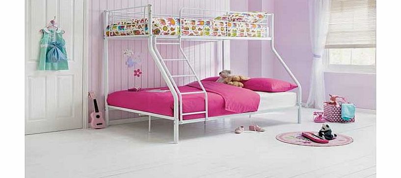 Unbranded Metal Triple Bunk Bed Frame - White