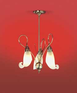 Milan 3 Light Ceiling Fitting - Antique Brass Finish