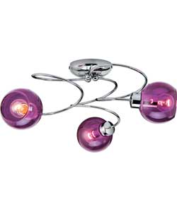 Unbranded Mobo 3 Arm Spiral Ceiling Light - Blackcurrant