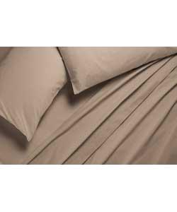 Unbranded Mocha Fitted Sheet Set Super King Size Bed