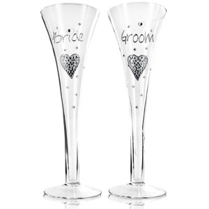 Unbranded Modern Pair Wedding Bride and Groom Champagne