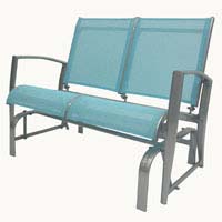 Monaco Blue Glider Aluminium Frame with Vinyl Coated Polyester Seat