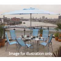 Monaco Blue Square Parasol Aluminium