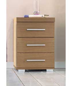 Monaco Oak 3 Drawer Bedside Chest