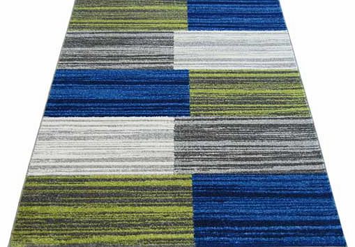 Unbranded Monte Carlp Blocks Rug 120x170cm - Grey and Blue