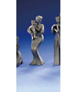 Bronze effect sculptures in cubist style design.Si