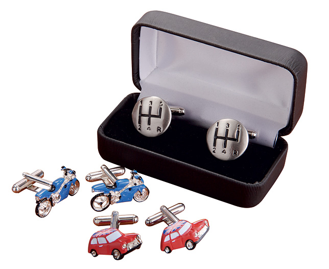 Motor Cufflinks, Red Mini