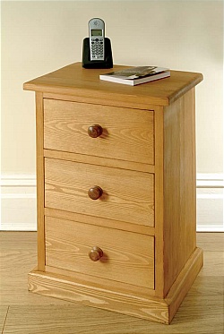 Unbranded Mottisfont Waxed 3 Drawer Bedside Cabinet (Metal)