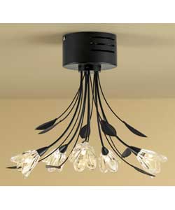 Unbranded Mya 5 Light Dark Chocolate Effect Semi Flush Ceiling Fitting