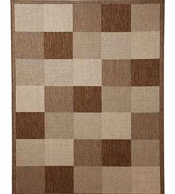 Unbranded Natural Blocks Rug 160x120cm - Chocolate