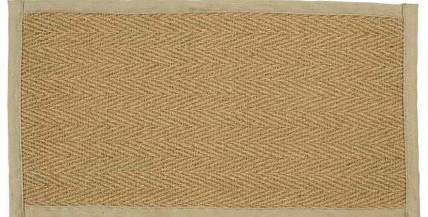 Natural Herringbone Design Latex Backed Rug -