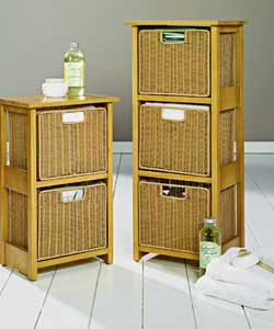 Unbranded Natural Rattan Effect 3 Drawer Unit and 2 Drawer Unit Set