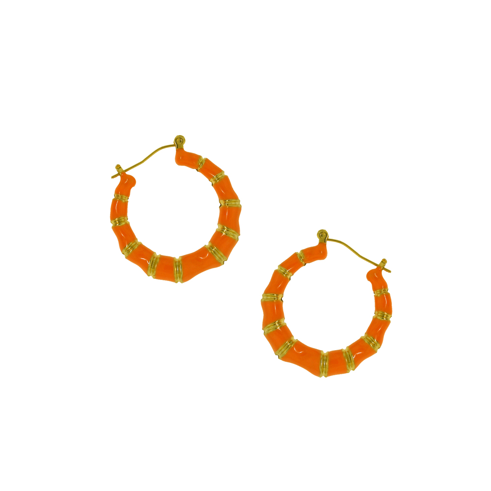 Unbranded Neon Bamboo Hoops - Orange