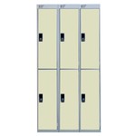 Nest Of Three 2-Door Lockers-Coffee & Cream