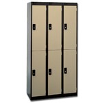 Nest Of Three 3-Door Lockers-Coffee & Cream