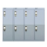 Nest Of Three 4-Door Lockers-Grey