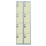 Nest Of Two 3-Door Lockers-Coffee & Cream