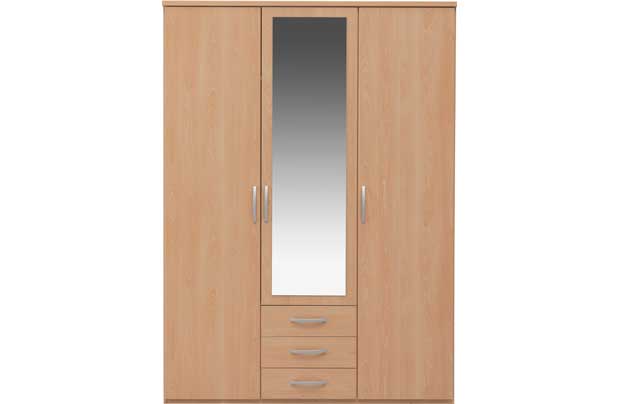 Unbranded New Hallingford 3 Dr 3 Drw Mirrored Wardrobe -