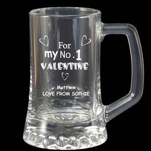 Unbranded No.1 Valentine Personalised Crystal Pint Tankard