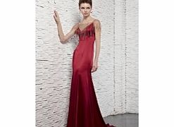 Unbranded Noble V-neck Short Sleeve Satin Evening Dresses