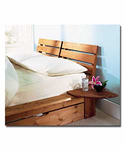 Nordic Pine Double Bed/Split Headboard/1 Drawer/Sprung Matt