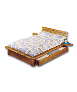 Nordic Pine King Bed/Split Headboard/1 Drawer/Deluxe Matt