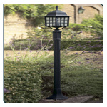 Traditional lantern style exterior light in a black finish