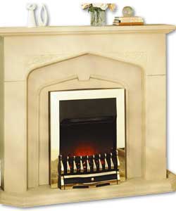 Normandy Stone Effect Surround/Wynford Brass Effect Fire