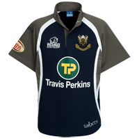 Northampton Saints Warm Up Shirt - Navy/Gunmetal/White - Short Sleeved.