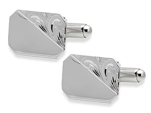 Unbranded Octagonal-Fleur-De-Lys-Silver-Cufflinks-014622