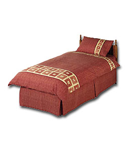 Omega Single Duvet Cover Set - Terracotta