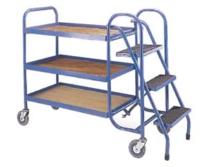 Unbranded Order picking trolley 3steps 3plywood shlvs