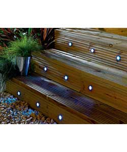 Unbranded Pack of 10 32mm Colour Changing LED Decking Lights