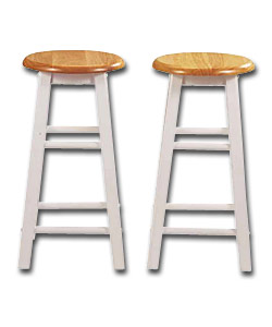 Pair of Alabama Solid Wood Bar Stools