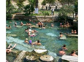 A magical and spectacular natural site, unique in the world, Pamukkale is a fairyland of dazzling white, petrified castles.