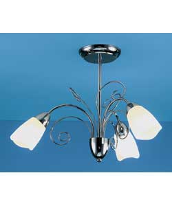 Unbranded Pasha Chrome 3 Light Ceiling Fitting