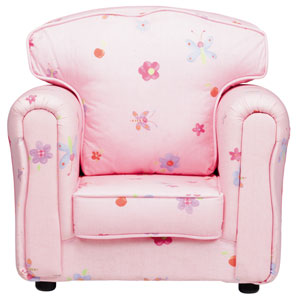 Bright child-size armchairs with 100% cotton cover