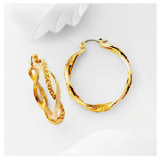 Unbranded Pave Champagne Twist Hoop Earrings