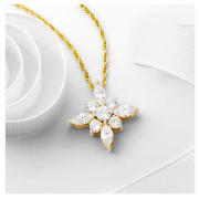 Unbranded Pave Spring Blossom Pendant