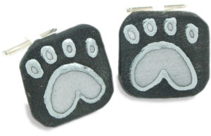 Unbranded Paw Handpainted Silk Cufflinks