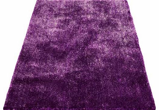 Perky Brush Silk Touch Shaggy Rug - Plum - 60 x