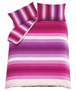 Unbranded Pia Stripe Fuchsia Duvet Set - Single