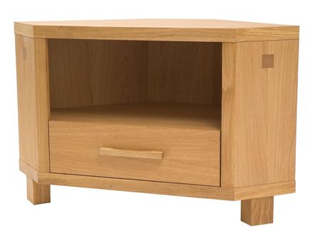 Piazza Walnut Corner TV Cabinet - 1 Drawer