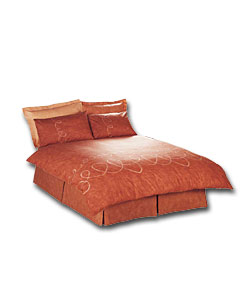 Pico Collection Double Duvet Cover Set - Terracotta