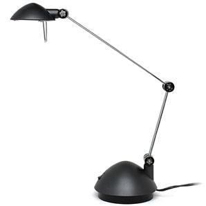 Halogen adjustable angled desk lamp with glass filter. Includes bulb