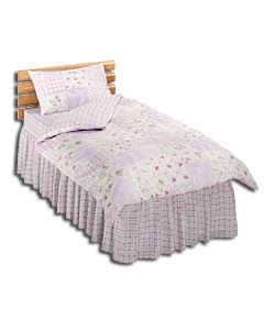 Pink Patchwork Flowers Single Duvet Cover Set