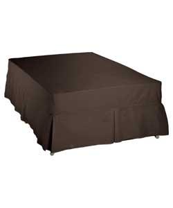 Unbranded Plain Dyed Double Box Pleat Valance Sheet - Chocolate