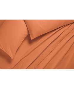 Plain Dyed Double Sheet Set - Burnt Orange